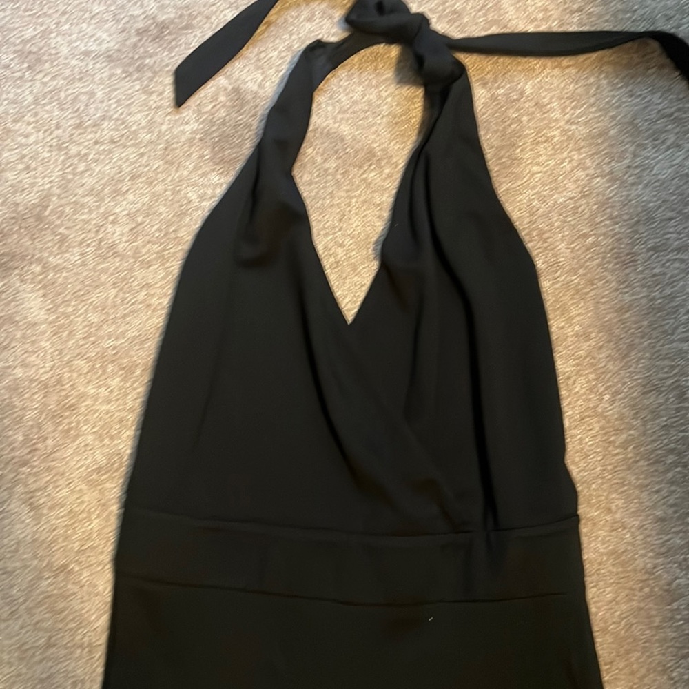 Bebe black halter jumpsuit bodycon size medium